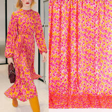 100X145cm Fashion Small Rose Printed Imitation Silk Satin Fabric For Woman Summer Dress Blouse Tissu Tela Хлопок материал DIY 2024 - buy cheap