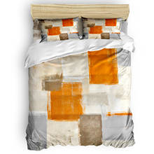 Oil Painting Abstract Geometric Orange Luxury Duvet Cover Sets Fashion Bedding Set Home Decoration Bed King Size Comforter Set 2024 - buy cheap