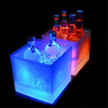 Cubo de hielo Led cuadrado de plástico a prueba de agua, accesorio de Color para Bar, club nocturno, champán, whisky, cerveza, bares, fiesta nocturna, # T3G 2024 - compra barato