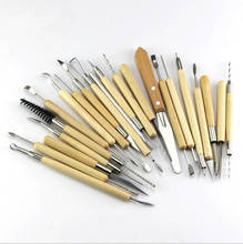 22Pcs Clay Sculpting Sculpt Smoothing Wax Carving Pottery Ceramic Tools Polymer Shapers Modeling Carved Tool Wood Handle Set 2024 - buy cheap
