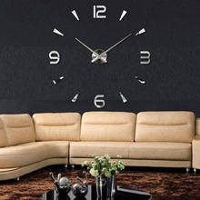 3D кварцевые настенные часы современный дизайн настоящие большие акриловые настенные часы-Зеркало настенные стикеры Большие Декоративные часы для дома гостиной 2024 - купить недорого