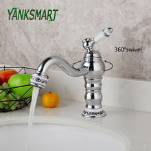 YANKSMART 360 Swivel Chrome Bathroom Bathtub Basin Sink Faucets Ceramic Single Handle Deck Mounted Faucet Mixer Water Tap 2024 - buy cheap