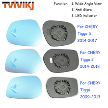 TVYVIKJ-Espejo Retrovisor lateral, lente de cristal azul con indicador LED para CHERY Tiggo 2 3 5 3X 3XE 2009-2019, ala antideslumbrante de visión amplia 2024 - compra barato