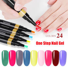 3 In 1 Gel Nail Varnish Pen Glitter One Step Nail Art Gel Polish Hybrid 24 Colors Easy To Use UV Gel Lacquer 2024 - buy cheap