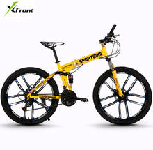 X-front-bicicleta de Montaña plegable de acero al carbono, 26 pulgadas, 21/24/27 velocidades, una pieza 2024 - compra barato