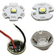 Cree XM-L-luz blanca LED T6 con pcb de estrella de 20mm + Controlador led de 5 modos 3,7 V + lente led T6 de 15 grados con kit de soporte de Base 2024 - compra barato