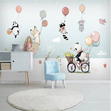 milofi cute cartoon animal hot air balloon children room background wall painting wallpaper 2024 - buy cheap