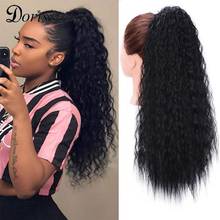 Doris Beauty-Extensión de cabello sintético para mujer, coleta larga Afro rizada, color negro y marrón, con Clip 2024 - compra barato