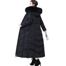 2020 Super Long Down Jacket Women Winter Plus Size White duck down Coats Real Fox Fur collar Thick Warm Hooded Slim Parkas KW162 2024 - buy cheap