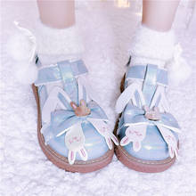 Rabbit Ear Design Sweet Girls Female Kawaii Tea Party Japanese Cute Anime Lolita Shoes Student Shoes Feminine Cosplay Loli Flats 2024 - buy cheap