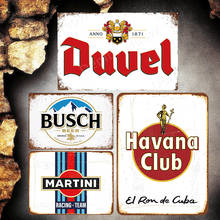 Placa de Metal Vintage Havana Club, pegatinas de pared, póster artístico, decoración del hogar, cerveza, Martini, MN64 2024 - compra barato