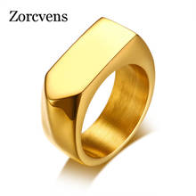 ZORCVENS 2022 New Vitality Ring in Black Stainless Steel Flat Top Ring for Men Male Jewelry Anel Aneis Masculinos Anillos 2024 - buy cheap