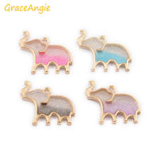 GraceAngie 10pcs Epoxy Alloy Elephant Charm Pendant For Earring Bracelet Child Jewelry Accessory Making Crafts Findings 18*26mm 2024 - buy cheap