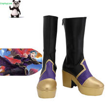Twisted Wonderland Octavinelle Azul Summoning Robes Ashengrotto Purple Gold Cosplay Shoes Long Boots Custom Made 2024 - buy cheap
