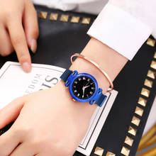 Reloj mujer Модные женские наручные часы Звездный Циферблат из нержавеющей стали сетчатый ремень женские кварцевые часы bayan kol saati 2024 - купить недорого