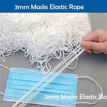 3mm Face Mask Elastic Band Mask Rope Rubber Band Tape Mask Ear Hanging Rope Round Cord For DIY Sewing Crafts 2024 - купить недорого