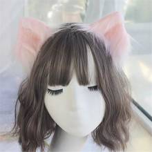 Faixa de cabelo de orelha de gato com imitação de orelhas de lobo, animais, raposa, anime, cosplay, acessórios japoneses, acessórios de cabelo loli, roupas fofas de meninas 2024 - compre barato