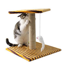 Árbol de juguete con hamaca para gatos, mueble protector para rascar, postes de madera maciza 2024 - compra barato