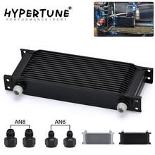 Hypertune - 16 Row AN10 Stacked Plate Oil Cooler 10AN to 6AN 8AN Adapter Universal Engine Transmission Aluminum Sliver/Black 2024 - buy cheap