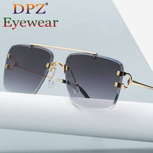 2021 Fashion Cool Unique Rimless Style Spikes Rivets Pilot Sunglasses Vintage Women Men Brand Design Sun Glasses Oculos De Sol 2024 - buy cheap