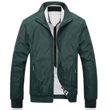 Осенне-зимняя модная мужская куртка со стоячим воротником, приталенное пальто на молнии с длинным рукавом, однотонное зимнее теплое пальто для мужчин 2024 - купить недорого