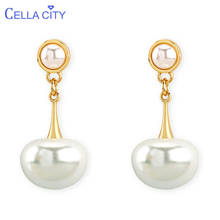 Cellacity Geometry Irregular Pearl Earrings for Women Trendy Silver 925 Jewelry for Wedding Water Drop Shaped Eardrops Wholesale 2024 - buy cheap