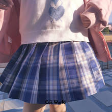 Saia japonesa plissada de cintura alta para meninas, uniforme escolar jk, panos para estudantes 2024 - compre barato