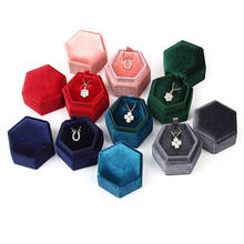 Zerong Velet Ring box Лидер продаж 6,2x5,5x5,2 см красочное кольцо с шестигранным кольцом/ожерелье коробка ювелирных изделий для свадьбы и Помолвки 2024 - купить недорого