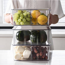 Caja de almacenamiento de alimentos para refrigerador, contenedores transparentes de plástico, contenedores de clasificación con tapa para nevera de cocina, organizador de congelador 2024 - compra barato