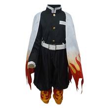 Demônio slayer rengoku kyoujurou cosplay traje crianças roupas de halloween carnaval terno 2024 - compre barato