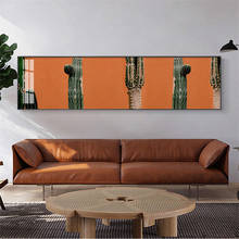 Pintura abstrata moderna para parede, cacto de paisagem, planta, arte de parede, pôster e impressões nórdicas, imagens para decoração de casa, sala de estar 2024 - compre barato