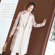 Женское шерстяное пальто, Демисезонные женские пальто и куртки, двухсторонняя длинная куртка в Корейском стиле, Abrigos Mujer Invierno 2020 9136 YY517 2024 - купить недорого