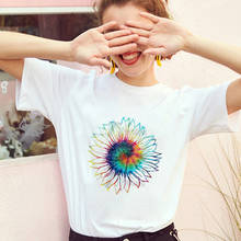 Showtly Women Clothes 2019 T Shirt Oversize Sunflower Short Sleeved T-shirt Tops Harajuku Kawaii streetwear korean clothes 2024 - buy cheap