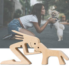 Wooden Dog Easter Decoration Figurine Craft Wood Home Decor Family Puppy Ornaments Decoration Accessories Gift For Dog Lovers 2024 - buy cheap