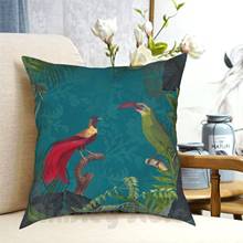 Birds Of Jungle Vintage Botanical Illustration Pillow Case Printed Home Soft DIY Pillow cover Tropical Exotic Vintage Bird 2024 - buy cheap