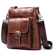 High Quality Genuine Leather Men Shoulder Bag Briefcase Retro Casual Multi-function Leather Men's Bag Messenger CrossBody Bags 2024 - buy cheap