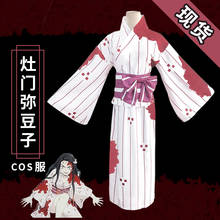 Anime! Demon Slayer: Kimetsu no Yaiba Kamado Nezuko Bloodstain Daily Kimono Uniform Cosplay Costume Halloween Suit Free Shipping 2024 - buy cheap