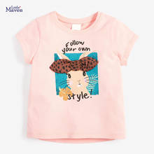 Camiseta de verano para niños de 2 a 7 años, ropa de algodón con estampado de letras de conejo rosa, 2021 2024 - compra barato