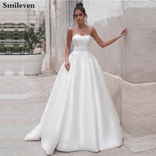 Smileven Princess Wedding dresses 2 Pieces Satin A Line Boho Bride gowns Lace Long Sleeve Vestido De Noiva 2024 - buy cheap