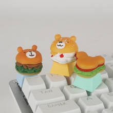 New Gaming Key Caps Handmade Customized PBT Key Cap Personality Mechanical Keyboard Keycap For Bear Burger Puffs 2024 - buy cheap