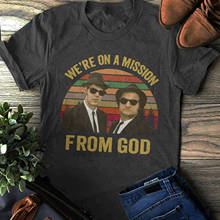 2019 Мужская футболка, модная футболка с надписью "We're On A Mission of God", рубашка "Blues Brothers", Джон Белу 2024 - купить недорого