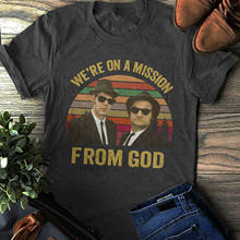 Men T Shirt Fashion We're On A Mission From God T-shirt, The Blues Brothers Shirt, John Belu 2024 - buy cheap