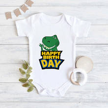 Infant Jumpsuit Toy Story HAPPY BIRTHDAY Rex the Green Dinosaur Print Baby Romper Newborn Bodysuit Summer Causal Toddler Clothes 2024 - buy cheap