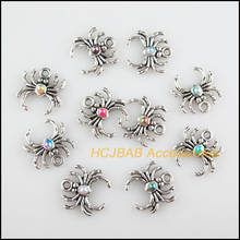 20Pcs Tibetan Silver Tone Animal Mixed Acrylic Spider Charms Pendants 17mm 2024 - buy cheap