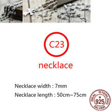 C23 s925 prata esterlina colar personalidade moda simples punk rua dança estilo cruz redonda frisado camisola corrente presente quente 2024 - compre barato
