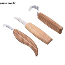 3Pcs/Set Stainless Steel Wood Carving Cutter Woodwork Sculptural Wood Handle Spoon Hook Carving Knife Hand Tool 2024 - buy cheap