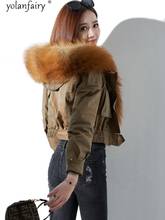 Real Fur Coat Parka Winter Jacket Women 2020 Fox Fur Collar Short Luxury Clothes Natural Sheep Fur Liner Parkas YDY9658 KJ6286 2024 - buy cheap