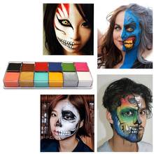 Arte de pintura corporal para cara, 12 colores, pintura al óleo segura no tóxica, fiesta de Halloween, fantasía XXUC 2024 - compra barato