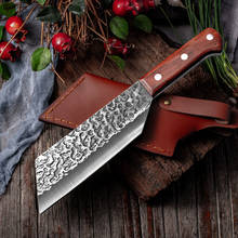 5,5 дюймовый нож для выживания охотничий нож кованый нож шеф-повара из нержавеющей стали нож для рыбы фруктов мяса Мясницкий кухонный нож с крышкой 2024 - купить недорого