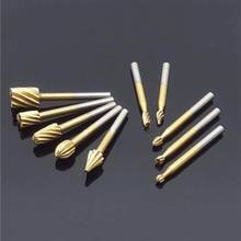 10pcs Set HSS Titanium Dremel Routing Rotary Milling Rotary File Cutter Wood Carving Carved Knife Cutter Tools Accessories 2024 - buy cheap